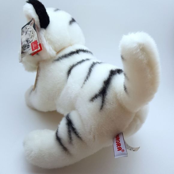 White Tiger Stuffed Aurora Babies 11" Plush Teo Panthera tigris New With Tags - Picture 5 of 11